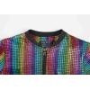 imageWULFUL Mens 70s Disco Costume Party Sequin Metallic Varsity Bomber JacketMulticolored