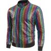 imageWULFUL Mens 70s Disco Costume Party Sequin Metallic Varsity Bomber JacketMulticolored