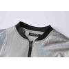 imageWULFUL Mens 70s Disco Costume Party Sequin Metallic Varsity Bomber JacketSilver