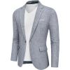 imageWULFUL Mens Casual Sport Coat Blazer Lightweight One Button Suit Jackets BlueNew Medium