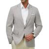 imageWULFUL Mens Casual Sport Coat Blazer Lightweight One Button Suit Jackets Lighr GreyNew XXLarge