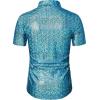imageWULFUL Mens Disco Shirt Sequins Short Sleeve Button Down Shirts 70s Party Costume Dress ShirtsBlue0150