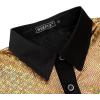 imageWULFUL Mens Disco Shirt Sequins Short Sleeve Button Down Shirts 70s Party Costume Dress ShirtsGold053