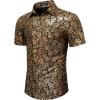 imageWULFUL Mens Disco Shirt Sequins Short Sleeve Button Down Shirts 70s Party Costume Dress ShirtsGold056