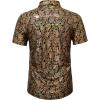 imageWULFUL Mens Disco Shirt Sequins Short Sleeve Button Down Shirts 70s Party Costume Dress ShirtsGold056