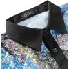imageWULFUL Mens Disco Shirt Sequins Short Sleeve Button Down Shirts 70s Party Costume Dress ShirtsMulticolor02