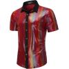 imageWULFUL Mens Disco Shirt Sequins Short Sleeve Button Down Shirts 70s Party Costume Dress ShirtsMulticolor053