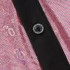 imageWULFUL Mens Disco Shirt Sequins Short Sleeve Button Down Shirts 70s Party Costume Dress ShirtsPink053