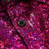 imageWULFUL Mens Disco Shirt Sequins Short Sleeve Button Down Shirts 70s Party Costume Dress ShirtsRose Red0150