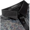 imageWULFUL Mens Disco Shirt Sequins Short Sleeve Button Down Shirts 70s Party Costume Dress ShirtsSilver