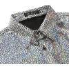 imageWULFUL Mens Disco Shirt Sequins Short Sleeve Button Down Shirts 70s Party Costume Dress ShirtsSilver0150