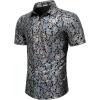 imageWULFUL Mens Disco Shirt Sequins Short Sleeve Button Down Shirts 70s Party Costume Dress ShirtsSilver056