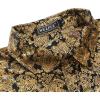 imageWULFUL Mens Luxury Disco Party Prom Paisley Gold Shiny Long Sleeve Dress Shirts Button Down ShirtsGold