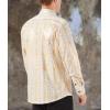 imageWULFUL Mens Luxury Disco Party Prom Paisley Gold Shiny Long Sleeve Dress Shirts Button Down ShirtsGoldwhite 0172
