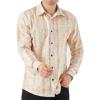 imageWULFUL Mens Luxury Disco Party Prom Paisley Gold Shiny Long Sleeve Dress Shirts Button Down ShirtsGoldwhite 0172