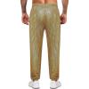 imageWULFUL Mens Metallic 70s Disco Costume Sequin Party Jogger Pants