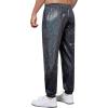 imageWULFUL Mens Metallic 70s Disco Costume Sequin Party Jogger PantsBlack