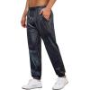 imageWULFUL Mens Metallic 70s Disco Costume Sequin Party Jogger PantsBlack