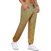 imageWULFUL Mens Metallic 70s Disco Costume Sequin Party Jogger PantsGold