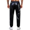 imageWULFUL Mens Metallic 70s Disco Costume Sequin Party Jogger PantsMetallicblack