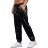 imageWULFUL Mens Metallic 70s Disco Costume Sequin Party Jogger PantsMetallicblack