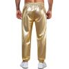 imageWULFUL Mens Metallic 70s Disco Costume Sequin Party Jogger PantsMetallicgold