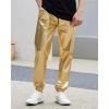 imageWULFUL Mens Metallic 70s Disco Costume Sequin Party Jogger PantsMetallicgold