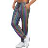imageWULFUL Mens Metallic 70s Disco Costume Sequin Party Jogger PantsMulticoloured