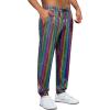 imageWULFUL Mens Metallic 70s Disco Costume Sequin Party Jogger PantsMulticoloured