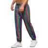 imageWULFUL Mens Metallic 70s Disco Costume Sequin Party Jogger PantsMulticoloured