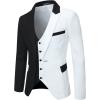 imageWULFUL Mens Suits Slim Fit 2 Piece Double Breasted Suit Men Tuxedo Blazer Jacket and Dress Pants Set for Business Wedding