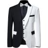 imageWULFUL Mens Suits Slim Fit 2 Piece Double Breasted Suit Men Tuxedo Blazer Jacket and Dress Pants Set for Business Wedding