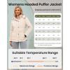 imageWULFUL Womens Winter Coats Lightweight Warm Thicken Puffer Jacket Waterproof Quilted Winter Jackets with Removable HoodKhaki