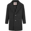 imageWULFUL Boys Wool Coat Single Breasted Trench Coat Winter Pea CoatBlack