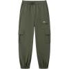 imageWULFUL Girls Casual Cargo Jogger Pants Adjustable WaistArmy Green