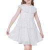 imageWULFUL Girls Sequin Dress Sparkly Party Aline Flutter Neckline DualLayer Holiday Prom Formal Dresses 512YSilver