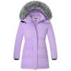 imageWULFUL Girls Winter Long Coats Hooded Parka Kids Warm Puffer JacketLight Purple
