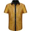 imageWULFUL Kids Boys Disco Shirt Sequins Button Down Shirts 70s Party CostumeGold
