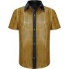 imageWULFUL Kids Boys Disco Shirt Sequins Button Down Shirts 70s Party CostumeGold0279