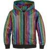 imageWULFUL Kids Boys Girls Fashion Hoodies 70s Disco Costume Party Sequin Metallic Sweatshirts with PocketMulticolor