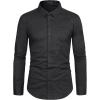 imageWULFUL Mens Casual Long Sleeve Dress Shirts Business Formal Solid Regular Fit Button Down Shirt with Pocket