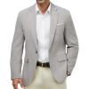 imageWULFUL Mens Casual Sport Coat Blazer Lightweight One Button Suit Jackets Lighr GreyNew XLarge