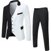 imageWULFUL Mens Suits Slim Fit 2 Piece Double Breasted Suit Men Tuxedo Blazer Jacket and Dress Pants Set for Business Wedding