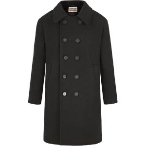 imageWULFUL Boys Double Breasted Wool Trench Coat Winter Pea CoatBlack