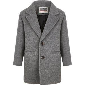 imageWULFUL Boys Wool Coat Single Breasted Trench Coat Winter Pea CoatGrey