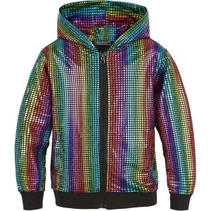 imageWULFUL Kids Boys Girls Fashion Hoodies 70s Disco Costume Party Sequin Metallic Sweatshirts with PocketMulticolor