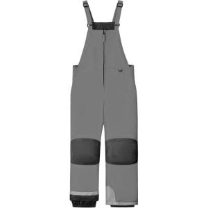 imageWULFUL Kids Waterproof Ski Bib Boys Girls Winter Snow PantsDark Grey