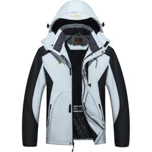 imageWULFUL Mens Waterproof Ski Jacket Warm Winter Snow Coat Mountain Windbreaker