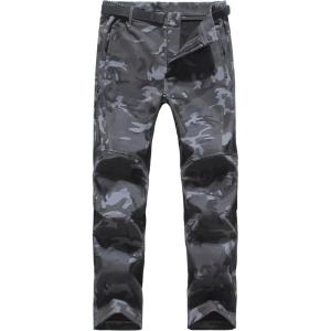 imageWULFUL Mens Waterproof Snow Ski Pants Winter Fleece Lined Hiking Outdoor Insulated Pants with Belts