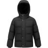 imageWULFUL Kids Boys Winter Coat Hooded Puffer Windbreaker Warm Cotton Jacket Parka Down Outdoor CoatsBlack